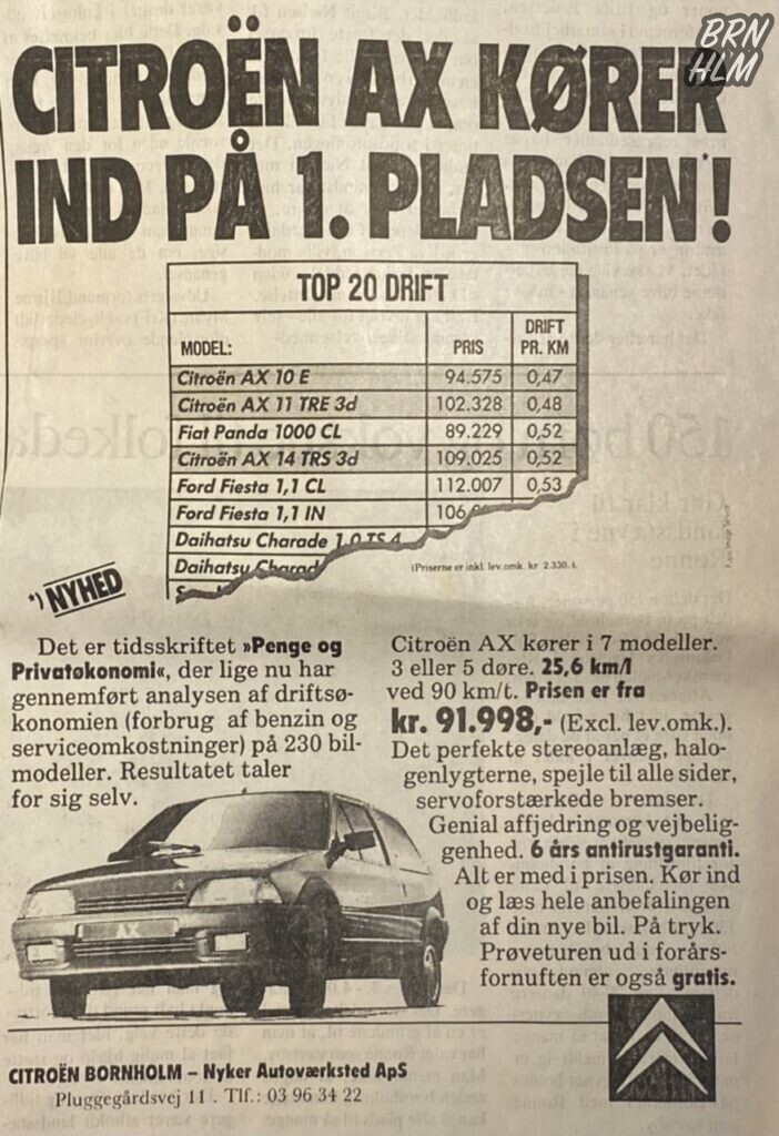 Citroën - Nyker Autoværksted - AX reklame